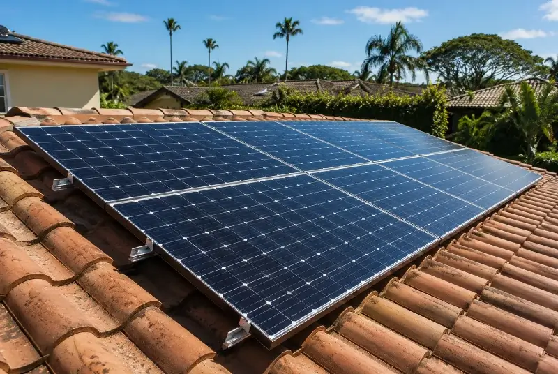 Installation de panneaux solaires aux Pineaux